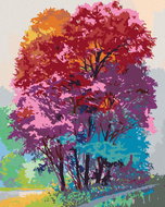Zuty - Painting by Numbers - Colorful Tree in Forest, 40X50 Cm, Canvas - Painting by Numbers