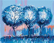 Zuty – Maľovanie Podľa Čísel – Modré Stromy, 80 × 100 cm, Plátno + Rám - Maľovanie podľa čísel