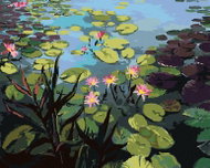 Zuty - Painting by numbers - Pond with beautiful water lilies, 80X100 Cm, Canvas - Painting by Numbers