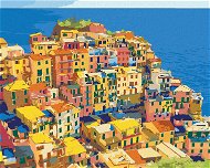 Zuty - Painting by Numbers - Houses in Cinque Terre National Park, 80X100 Cm, Canvas+Frame - Painting by Numbers