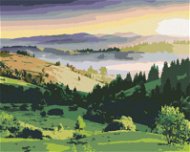 Zuty - Painting by Numbers - Landscape of Hills and Trees, 80X100 Cm, Canvas+Frame - Painting by Numbers
