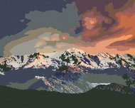 Zuty - Painting by Numbers - Snowy Mountains and Pine Forest, 40X50 Cm, Canvas - Painting by Numbers