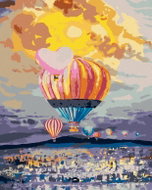 Zuty - Painting by Numbers - Hot Air Balloons Over the City, 40X50 Cm, Canvas+Frame - Painting by Numbers