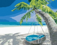 Zuty - Painting by Numbers - Sunny Beach Chaise Lounge, 40X50 Cm, Canvas - Painting by Numbers