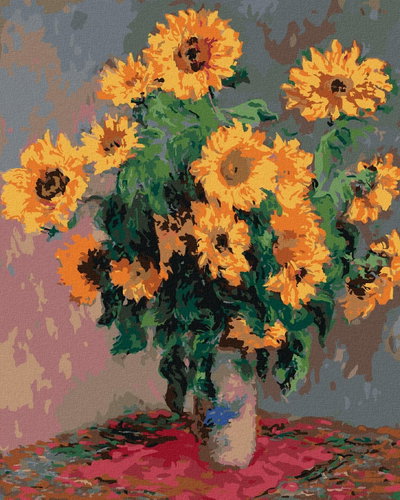 Zuty - Painting by Numbers - Sunflowers (Claude Monet), 80X100 Cm, Canvas - Painting by Numbers - Main image