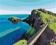 Zuty - Painting by Numbers - Rope Bridge in Northern Ireland, 80X100 Cm, Canvas+Frame - Painting by Numbers