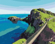 Zuty - Painting by Numbers - Rope Bridge in Northern Ireland, 40X50 Cm, Canvas - Painting by Numbers