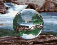 Zuty - Painting by Numbers - Crystal Ball with Waterfall Reflection, 80X100 Cm, Canvas - Painting by Numbers