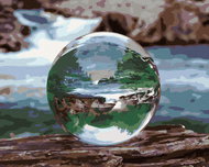 Zuty - Painting by Numbers - Crystal Ball with Waterfall Reflection, 40X50 Cm, Canvas+Frame - Painting by Numbers
