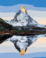 Zuty - Painting by Numbers - Matterhorn Mountain and Its Reflection in the Lake, 80X100 Cm, Canvas+F - Painting by Numbers