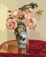 Zuty - Painting by Numbers - Pink Peonies (Camille Pissarro), 80X100 Cm, Canvas+Frame - Painting by Numbers