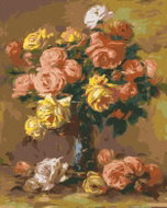 Zuty - Painting by Numbers - Roses in a Vase (Pierre-Auguste Renoir), 40X50 Cm, Canvas - Painting by Numbers