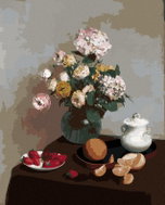 Zuty - Painting by Numbers - Flowers And Fruits (Henri Fantin-Latour), 80X100 Cm, Canvas+Frame - Painting by Numbers