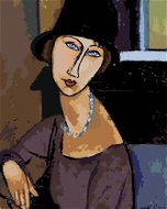 Zuty – Maľovanie Podľa Čísel – Jeanne Hébuterne S Klobúkom A Náhrdelníkom (Amedeo Modigliani), 40 × 50 - Maľovanie podľa čísel