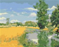 Zuty – Maľovanie Podľa Čísel – Rieka Pretekajúcou Krajinou V Dobe Žatvy (H. A. Brendekilde), 80 × 100 cm, Plátno + Rám - Maľovanie podľa čísel