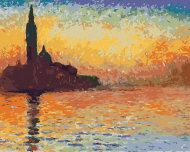 Zuty - Painting by Numbers - San Giorgio Maggiore At Dusk (Claude Monet), 40X50 Cm, Canvas+Frame - Painting by Numbers