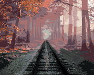 Zuty - Painting by Numbers - Tracks in the Forest, 40X50 Cm, Canvas+Frame - Painting by Numbers