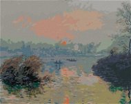 Zuty - Painting by Numbers - Le Coucher De Soleil Sur La Seine (Claude Monet), 80X100 Cm, Canvas+Pin - Painting by Numbers