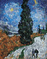 Zuty - Painting by Numbers - Journey with Cypress and Star (Vincent Van Gogh), 40X50 Cm, Canvas - Painting by Numbers