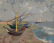 Zuty – Maľovanie Podľa Čísel – Rybárske Lode Na Pláži V Saintes-Maries (Vincent Van Gogh), 80 × 100 cm, Plátno + Rám - Maľovanie podľa čísel