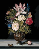Zuty - Painting by Numbers - Still Life With Flowers (Ambrosius Bosschaert), 40X50 Cm, Canvas - Painting by Numbers