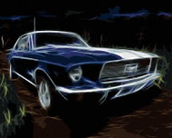 Zuty - Painting by Numbers - Blue Car Ford Mustang, 80X100 Cm, Canvas - Painting by Numbers