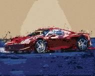 Zuty - Painting by Numbers - Red Abstract Car Ferrari, 40X50 Cm, Canvas+Frame - Painting by Numbers
