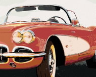 Zuty - Painting by Numbers - Red Car Up Close, 40X50 Cm, Canvas+Frame - Painting by Numbers
