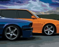 Zuty - Painting by Numbers - Two Coloured Cars, 80X100 Cm, Canvas - Painting by Numbers