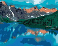 Zuty - Painting by Numbers - Lake And Mountains, 80X100 Cm, Canvas+Frame - Painting by Numbers