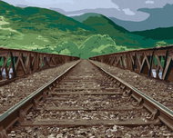 Zuty - Painting by Numbers - Tracks Over Bridge, 40X50 Cm, Canvas - Painting by Numbers