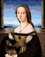 Zuty - Painting by Numbers - Lady With Unicorn (Raffaello Santi), 80X100 Cm, Canvas - Painting by Numbers