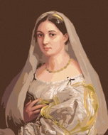 Zuty - Painting by Numbers - Lady With Veil (Raffaello Santi), 40X50 Cm, Canvas+Frame - Painting by Numbers