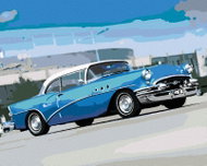 Zuty - Painting by Numbers - Older Blue Car, 40X50 Cm, Canvas+Frame - Painting by Numbers