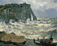 Zuty - Painting by Numbers - The surf in Étretat (Claude Monet), 80X100 Cm, Canvas+Frame - Painting by Numbers