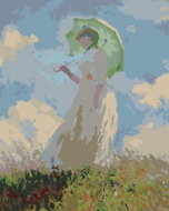 Zuty - Painting by Numbers - Woman With Sunshade Turning Left (Claude Monet), 40X50 Cm, Canvas+Frame - Painting by Numbers