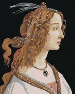 Zuty - Painting by Numbers - Portrait of a Lady (Sandro Botticelli), 40X50 Cm, Canvas+Frame - Painting by Numbers