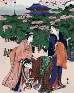 Zuty - Painting by Numbers - Japan And Flowering Sakura, 40X50 Cm, Canvas - Painting by Numbers