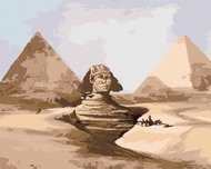 Zuty - Painting by Numbers - Sphinx And Pyramids Egypt, 80X100 Cm, Canvas - Painting by Numbers