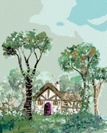 Zuty - Painting by Numbers - House in Fairyland, 80X100 Cm, Canvas+Frame - Painting by Numbers