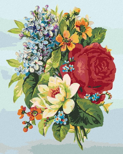 Zuty - Painting by Numbers - Collage of Flowers, 40X50 Cm, Canvas - Painting by Numbers - Main image