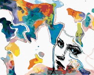 Zuty - Painting by Numbers - Woman and Coloured Spots, 40X50 Cm, Canvas+Frame - Painting by Numbers
