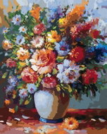 Zuty - Painting by Numbers - Stamped Flowers in a Vase, 80X100 Cm, Canvas - Painting by Numbers