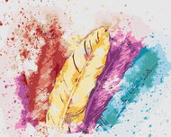 Zuty - Painting by Numbers - Coloured Feathers, 40X50 Cm, Canvas+Frame - Painting by Numbers