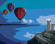 Zuty - Painting by Numbers - Hot Air Balloons at the Lighthouse, 80X100 Cm, Canvas - Painting by Numbers