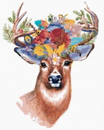 Zuty - Painting by Numbers - Deer and Flower Crown, 40X50 Cm, Canvas - Painting by Numbers