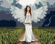 Zuty - Painting by Numbers - Angel Woman and Storm, 80X100 Cm, Canvas+Frame - Painting by Numbers