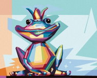 Zuty - Painting by Numbers - Colored Frog With Crown, 80X100 Cm, Canvas - Painting by Numbers