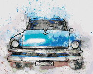 Zuty - Painting by Numbers - Painted Blue Car, 80X100 Cm, Canvas - Painting by Numbers