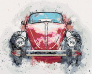 Zuty - Painting by Numbers - Old Red Car, 80X100 Cm, Canvas+Frame - Painting by Numbers